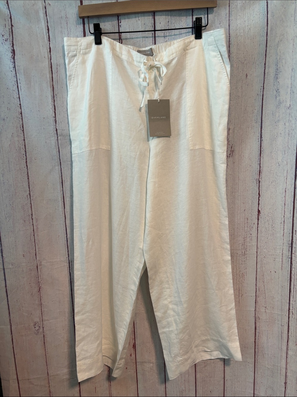NWT Everlane Linen Straight-Leg Drawstring Pants
